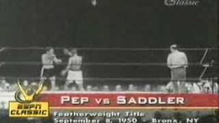 Willie Pep vs Sandy Saddler 1950 [upl. by Aziram474]