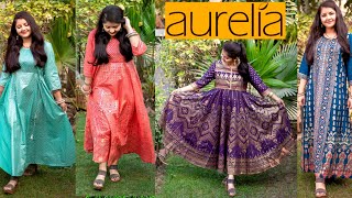 Aurelia celebwear kurti collection haul amp lookbook  dishalook ethnic kurti for wedding party  RARA [upl. by Ellehsram348]