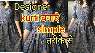 Front Open Plate Kurti Cutting amp Stitching Front Button Kurti  Designer kurti cutting Kurti design [upl. by Nhabois]