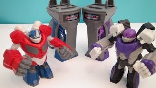 TRANSFORMERS OPTIMUS PRIME AND MEGATRON BATTLE MASTERS PLAYSET VIDEO TOY REVIEW [upl. by Ahtanoj]