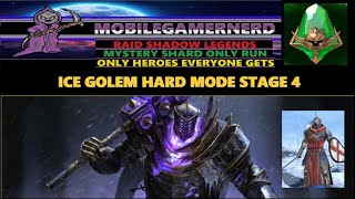 ICE GOLEM HARD MODE Raid Shadow Legends F2P Mystery Shard Only Fight [upl. by Sillaw]