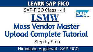 SAP LSMW for Vendor Master Upload  SAP Data Migration Tool [upl. by Gris]