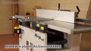 Surface planing and thicknessing with the Holzprofi FS41N planer and thicknesser [upl. by Neelyad406]