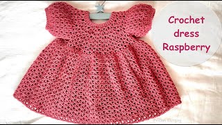 Crochet baby dress Raspberry [upl. by Eenrahc]