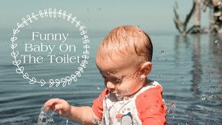 Funny Baby  Baby Pooping On The Toilet  Funny Videos [upl. by Jaimie]