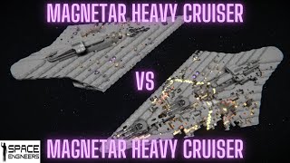 Magnetar VS Magnetar  Space Engineers Ship Battle [upl. by Julietta412]