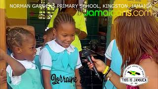 Lorraine J Smith visits Norman Gardens Primary on behalf of quotThis is Jamaicaquot [upl. by Heidie9]