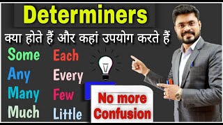 Determiners in English Grammar Some Any No Little Many Few Each Every Much [upl. by Hunley]