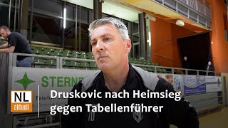 LHC Cottbus  Trainer Druskovic nach Heimsieg gegen Tabellenführer Ludwigsfelder HC [upl. by Sewell180]