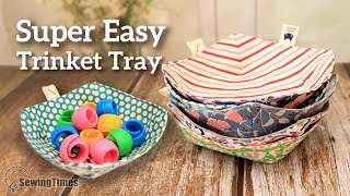 💕Super Easy  DIY Trinket Tray  Sewing Projects For Scrap Fabric  Cute Baskets sewingtimes [upl. by Ezekiel532]