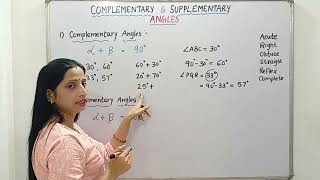 Complementary and Supplementary angles Grade 5 amp 6 [upl. by Haeli23]