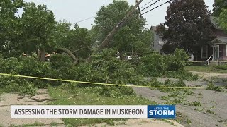 Assessing the storm damage in Muskegon County [upl. by Siravaj]