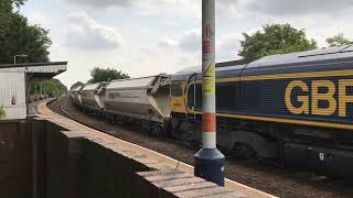 66745 Modern Railways 17 covered sand wagons Middleton towers to Monk Bretton 1305 1682022 Lea Rd [upl. by Isadore]