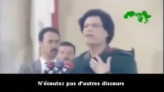 DISCOURS MÉMORABLE DU GUIDE KADHAFI AUX NATIONS ARABES VOSTFR [upl. by Waldman]