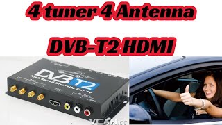 4 Tuner 4 Antenna digital tv receiver box for DVB T2 support HDMI and CVBS video output at same time [upl. by Aruol54]