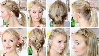 10 Frisuren in 8 Minuten  Schnell amp Einfach  Mittellanges Haar [upl. by Adham]