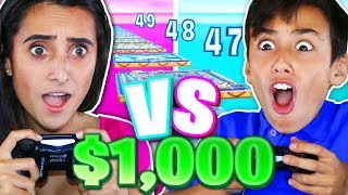 BOY vs GIRL FOR 1000 IN FORTNITE Deathrace 1v1 Challenge [upl. by Tressia]