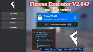 Fluxus Executor New Version Available 2647  No key Key Bypass  Fluxus Mobile  ROBLOX HACK [upl. by Rehptsirhc119]