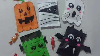 5 BOLSAS DULCERAS DE PAPEL PARA HALLOWEEN  HALLOWEEN 2023 🎃 [upl. by Bonnibelle]