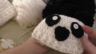 How to Crochet a Panda Preemie Hat Part 2 Right Handed [upl. by Ahsatam]