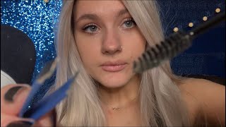 ASMR CLOSE UP Doing Your Eyebrows W Inaudible Whispering Personal Attention [upl. by Gerri295]