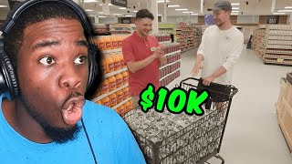 MrBeast 10000 Every Day You Survive In A Grocery Store Reaction [upl. by Aikin]