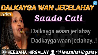 SAADO CALI WARSAME  DALKAYGA WAAN JECLAHAY LYRICS  HEES WADANI AH SAADA ALI 1 LUULYO SOMALIA SONG [upl. by Ardnoik]