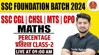 PERCENTAGE प्रतिशत for SSC MTS CPO CHSL CGL 2024 Class  02  SSC Maths Classes By Ravinder Sir [upl. by Jeu238]