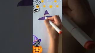 Kids Art Cute Halloween Cat kidsart kidslearning shorts [upl. by Stanwood]