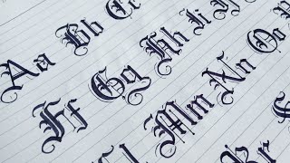 How to Gothic Calligraphy Capital and Small Letters From A to Z  Blackletters Calligraphy [upl. by Hewie]