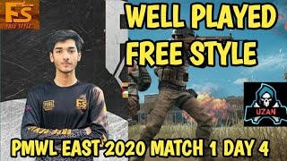 FREE STYLE WELL PLAYED  PMWL EAST 2020 MATCH 1 DAY 4  UZANYT [upl. by Arluene]