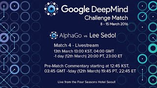 Match 4  Google DeepMind Challenge Match Lee Sedol vs AlphaGo [upl. by Aldarcie]