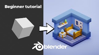 Blender 3D  Create a 3D Isometric BEDROOM in 15 minutes  Beginner Tutorial [upl. by Lorusso523]