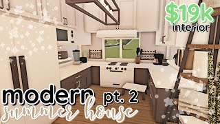 PART 2 Modern Summer Bloxburg NO GAME PASS House Build Interior [upl. by Omer]