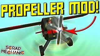 NEW PROPELLER MOD  HOVER CANNONS  Scrap Mechanic Wings Mod Gameplay [upl. by Keslie]