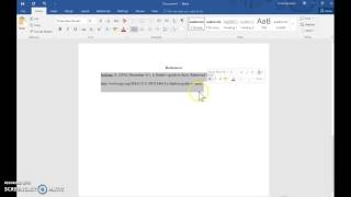 Creating a Hanging Indent in Microsoft Word 2016 [upl. by Bollinger]