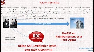 No GST on Pure Agent  Rule 33 with Examples [upl. by Shanda]