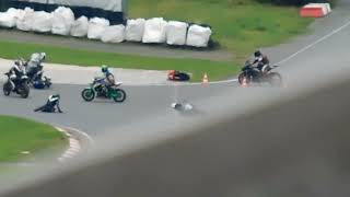 2024 German TT Schleizer Dreieck  Twin Trophy crash in first lap [upl. by Einotna651]