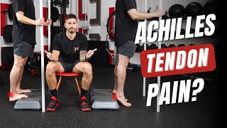 ACHILLES TENDON EXERCISES How to treat midportion vs insertional achilles tendinopathy [upl. by Sirrom]