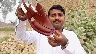 leather sole leather shoes Markhor Chappal Maker DGK 03406834046 [upl. by Quill]