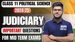 Judiciary class 11 political science chapter 6 most important questions for exams 202425 [upl. by Ynnor169]