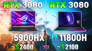 Ryzen 9 5900HX vs i7 11800H  Which Laptop CPU is Better RTX 3080 Laptop [upl. by Anizor]