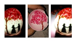 Glowing EggshellPainting Inside An Eggshell🥚 [upl. by Ayerhs]