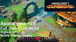 Minecraft Dungeons  Full Game All DLCs Apocalypse 25 Highest Difficulty  No Commentary Gameplay [upl. by Burford]