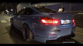 Liberty Walk LB WORKS BMW M4 Revs amp Acceleration [upl. by Aracahs]