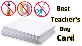 DIY Teachers Day Card Idea Teachers Day Gift ideas Greeting Card For Teacher White paper craft [upl. by Nivlag331]