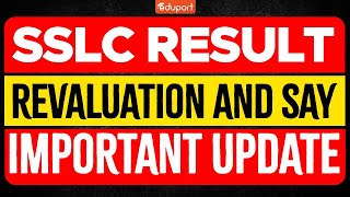 SSLC Result 2024 Revaluation amp Say Important Update  Eduport SSLC [upl. by Honna]