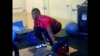 Lawrence Okoye 120kg Power Snatch [upl. by Annekcm939]