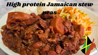 HIGH PROTEIN JAMAICAN STEW PEAS  STEW PEAS WITH PIGTAIL amp BEEF [upl. by Appilihp]