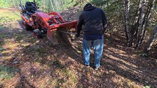 A little more work on the forest path extension with the Kubota BX 2680 [upl. by Anivel]